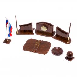 Набор на стол руководителю &amp;quot;Банкир&amp;quot; коричневый обсидиан