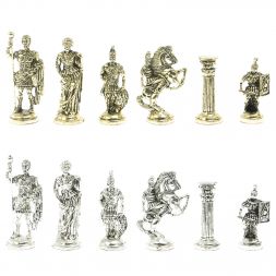 Шахматы &amp;quot;Римские воины&amp;quot; доска 44х44 см из мрамора и змеевика