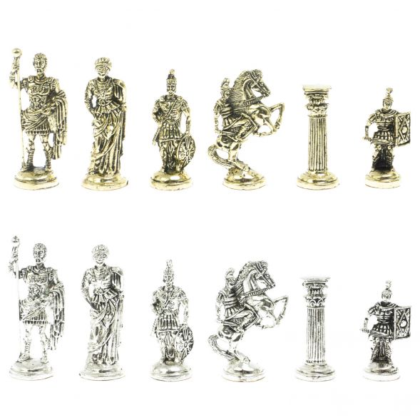 Шахматы &amp;quot;Римские воины&amp;quot; доска 44х44 см из мрамора и змеевика 128235