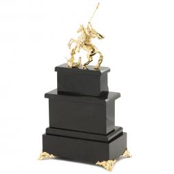 Часы &amp;quot;Георгий Победоносец&amp;quot; камень малахит бронза