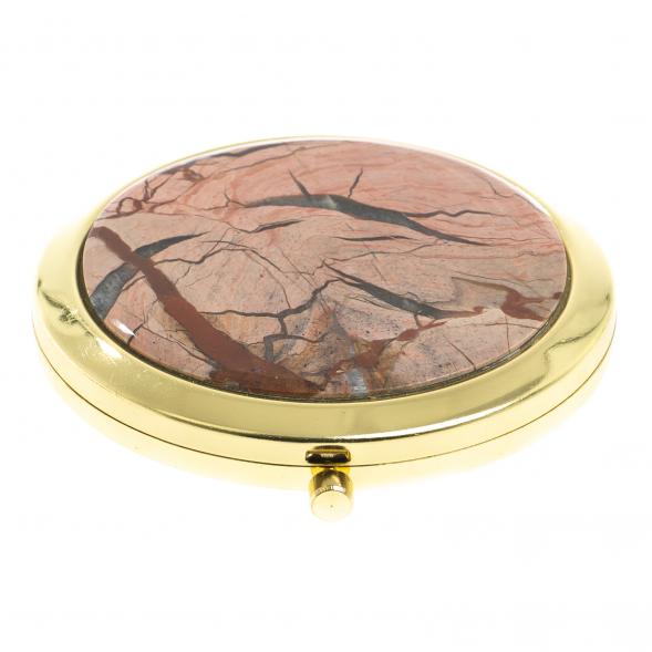 Зеркало круглое из яшмы цвет золото 123368