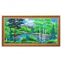 Картина &amp;quot;Летний пейзаж&amp;quot; багет №7 40х80 см, каменная крошка