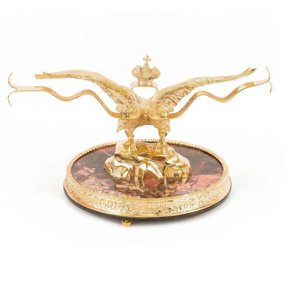 Статуэтка &amp;quot;Двуглавый орел&amp;quot; из бронзы на подставке из яшмы 118666