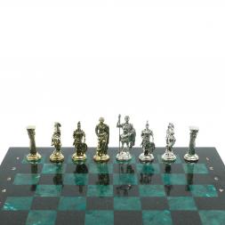 Шахматы &amp;quot;Римские воины&amp;quot; доска 44х44 см из змеевика