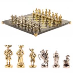 Шахматы &amp;quot;Средневековье&amp;quot; доска 44х44 см камень змеевик