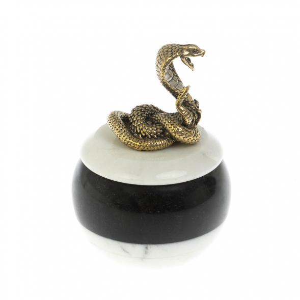 Шкатулка «Кобра» из мрамора и змеевика — символ 2025 года 128693