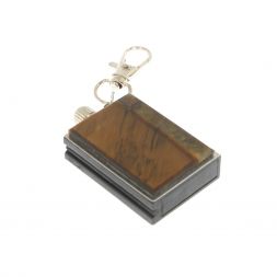 Брелок огниво &amp;quot;Вечная спичка&amp;quot; с накладкой из камня тигровый глаз 2,8х1,3х5 см