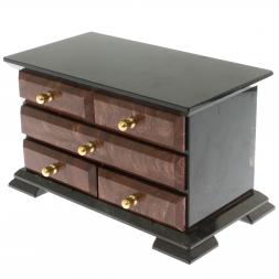 Комод из лемезита 5 ящиков 24х13х14 см