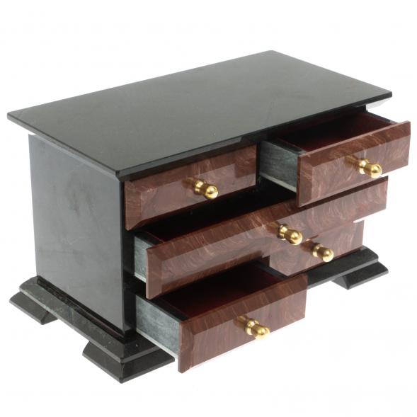 Комод из лемезита 5 ящиков 24х13х14 см 129569