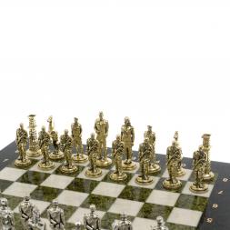 Шахматы из змеевика и мрамора &amp;quot;Великая Отечественная война&amp;quot; доска 40х40 см
