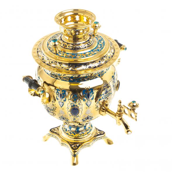 Самовар с сервизом на 6 персон &amp;quot;Лазуритовый&amp;quot; Златоуст 123369