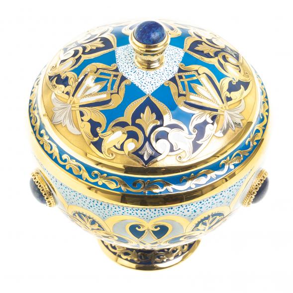 Самовар с сервизом на 6 персон &amp;quot;Лазуритовый&amp;quot; Златоуст 123369