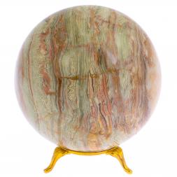 Шар из оникса зелено-коричневый 10 см (4)