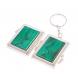 Складное зеркало брелок из малахита прямоугольное 126671