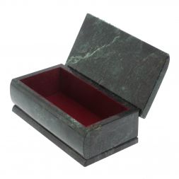 Шкатулка "Купюра. Летний пейзаж" из змеевика