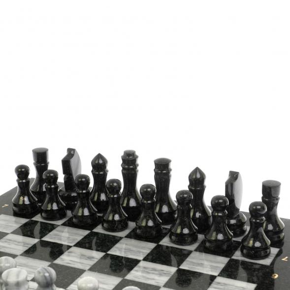 Шахматы с каменными фигурами мрамор гранит 44х44 см 129769
