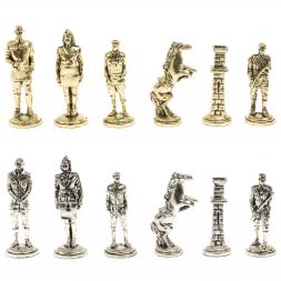 Шахматы подарочные &amp;quot;Великая Отечественная война&amp;quot; из лемезита и мрамора доска 40х40 см