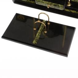 Письменный набор &amp;quot;Престиж&amp;quot; с символикой России камень змеевик