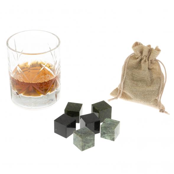 Камни для виски набор 6 кубиков микс из змеевика 123466