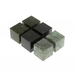 Камни для виски набор 6 кубиков микс из змеевика