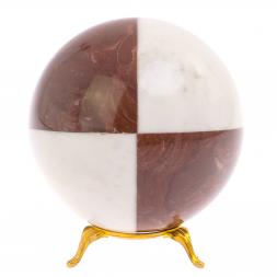 Шар 10 см из лемезита и белого мрамора