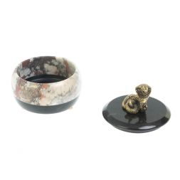 Шкатулка круглая "Кобра" из креноида