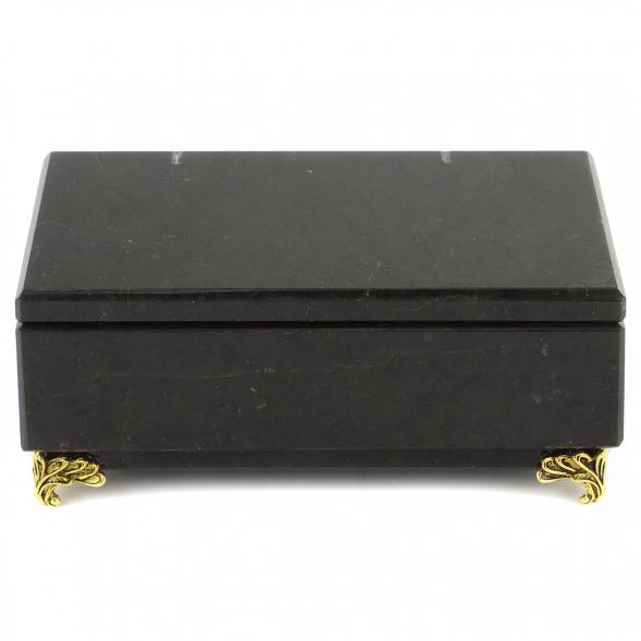Шкатулка из черного змеевика 12х7х5 см 120532