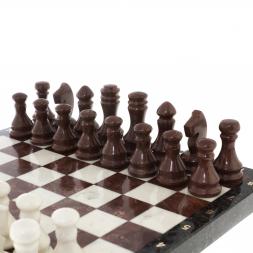 Каменные шахматы &amp;quot;Традиционные&amp;quot; доска 39х39 см мрамор лемезит