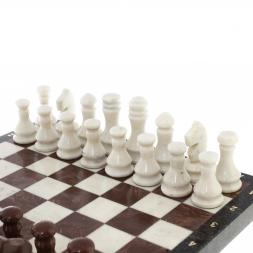 Каменные шахматы &amp;quot;Традиционные&amp;quot; доска 39х39 см мрамор лемезит