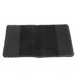 Подарочный набор "Документы" корочки для паспорта и ежедневник из черной кожи