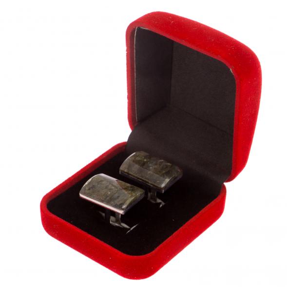 Запонки камень лабрадор прямоугольные 125693