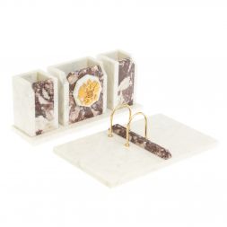 Письменный набор &amp;quot;Грани&amp;quot; с гербом камень креноид