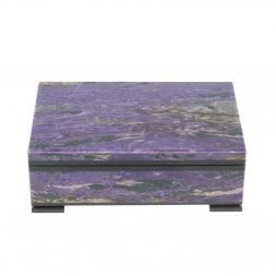 Шкатулка из камня чароит 12х8х4 см