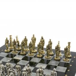 Шахматы &amp;quot;Великая Отечественная война&amp;quot; из серого мрамора доска 40х40 см