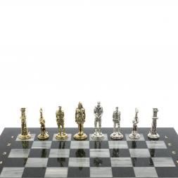 Шахматы &amp;quot;Великая Отечественная война&amp;quot; из серого мрамора доска 40х40 см