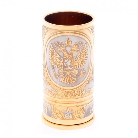 Набор стопок гильз &amp;quot;Герб России&amp;quot; 6 шт 40 мл в подарочном ящике Златоуст 130027