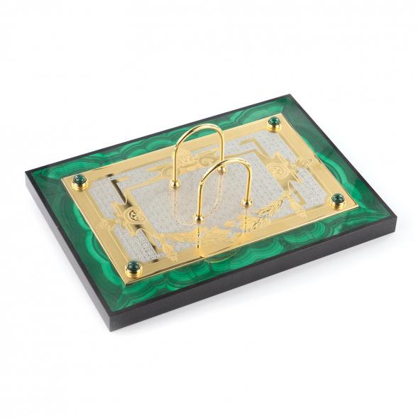 Настольный набор из малахита &amp;quot;Орел&amp;quot; Златоуст 114002