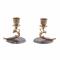 Подсвечники "Русалка" из камня серый агат с бронзой пара