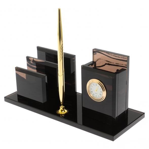 Настольный набор &amp;quot;Мэр&amp;quot; из черного обсидиана 126288