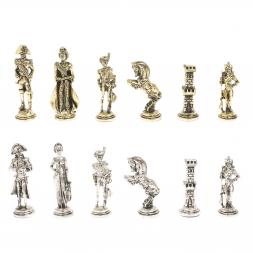 Шахматы "Отечественная война 1812 г." доска 40х40 см мрамор шабровский змеевик