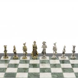 Шахматы "Отечественная война 1812 г." доска 40х40 см мрамор шабровский змеевик