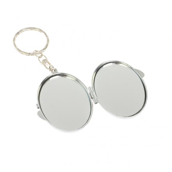 Складное зеркало брелок из соколиного глаза овальное 126979