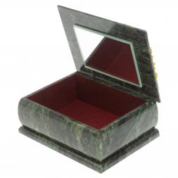 Шкатулка с рисунком &amp;quot;Осень&amp;quot; из змеевика 16х12х7,5 см