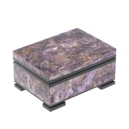 Шкатулка из камня чароит 8х6х4 см