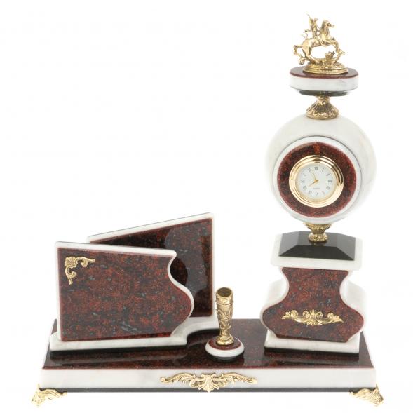 Письменный настольный набор &amp;quot;Георгий Победоносец&amp;quot; мрамор 129641