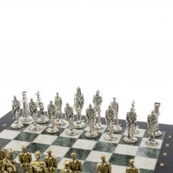 Шахматы &amp;quot;Великая Отечественная война&amp;quot; мрамор змеевик 40х40 см