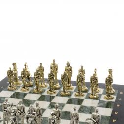 Шахматы &amp;quot;Великая Отечественная война&amp;quot; мрамор змеевик 40х40 см