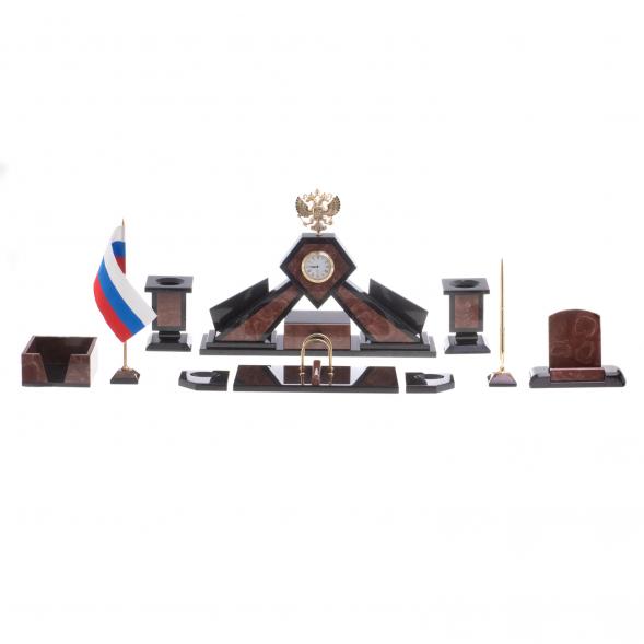 Письменный набор &amp;quot;Герб РФ&amp;quot; камень лемезит 124258