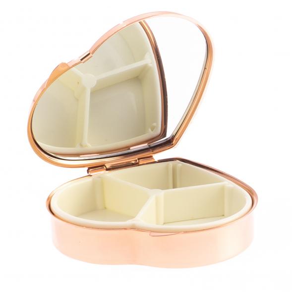 Таблетница &amp;quot;Сердце&amp;quot; на 3 отделения камень змеевик цвет красное золото 124954