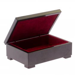 Шкатулка из малахита и долерита 12,5х8,5х4,5 см